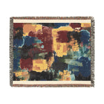 Abstract Colorblock Woven Blanket — Modern Art Throw for Living Room, Cozy Gift