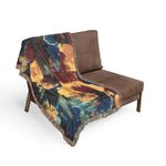 Abstract Colorblock Woven Blanket — Modern Art Throw for Living Room, Cozy Gift