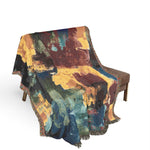 Abstract Colorblock Woven Blanket — Modern Art Throw for Living Room, Cozy Gift