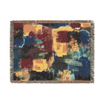 Abstract Colorblock Woven Blanket — Modern Art Throw for Living Room, Cozy Gift