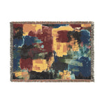 Abstract Colorblock Woven Blanket — Modern Art Throw for Living Room, Cozy Gift