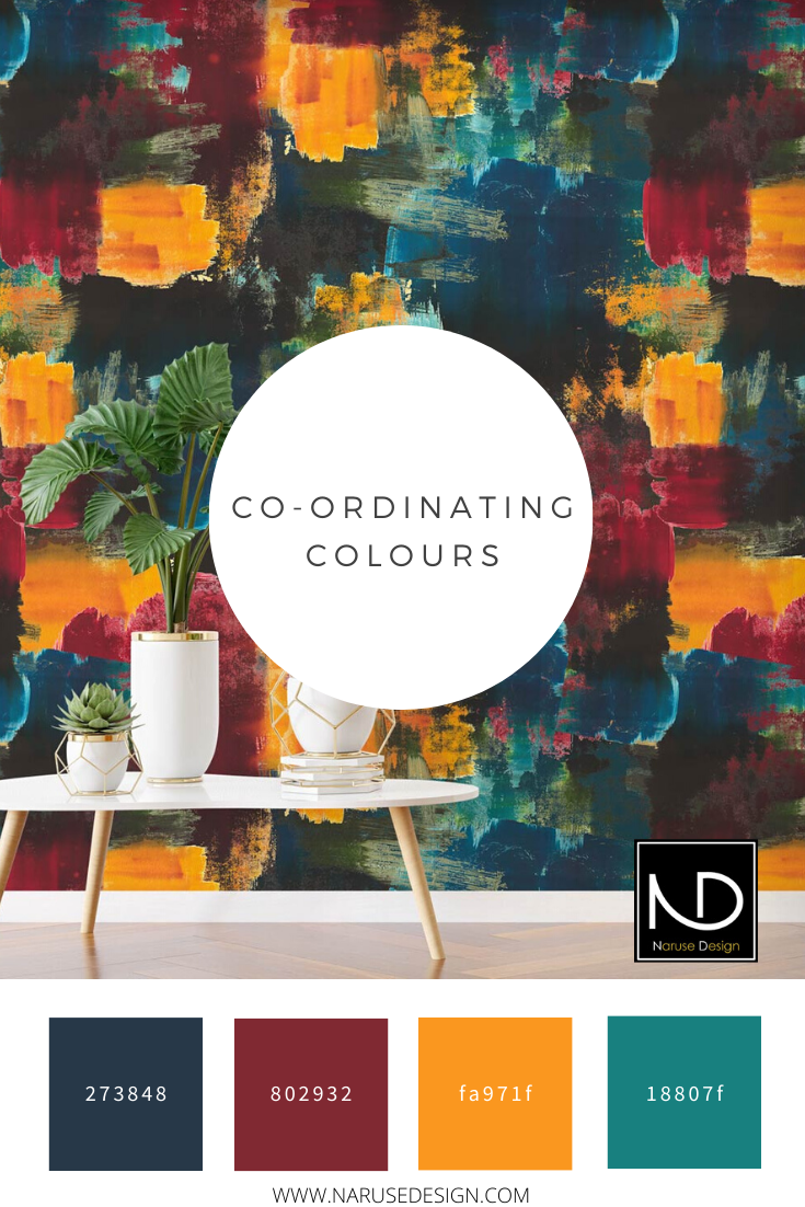 colour coordinates for summer burst wallpaper.
