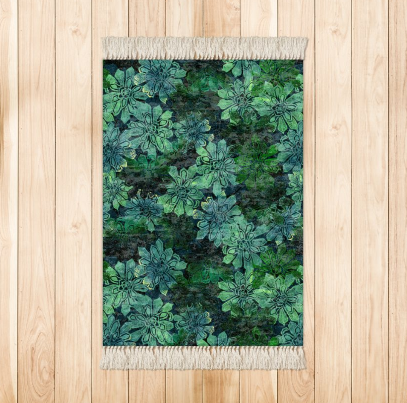 THEA RUG MARBLED VELVET WITH FRINGE
