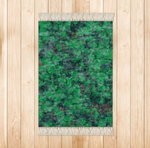 Forest explorer rug marbled velvet with fringe