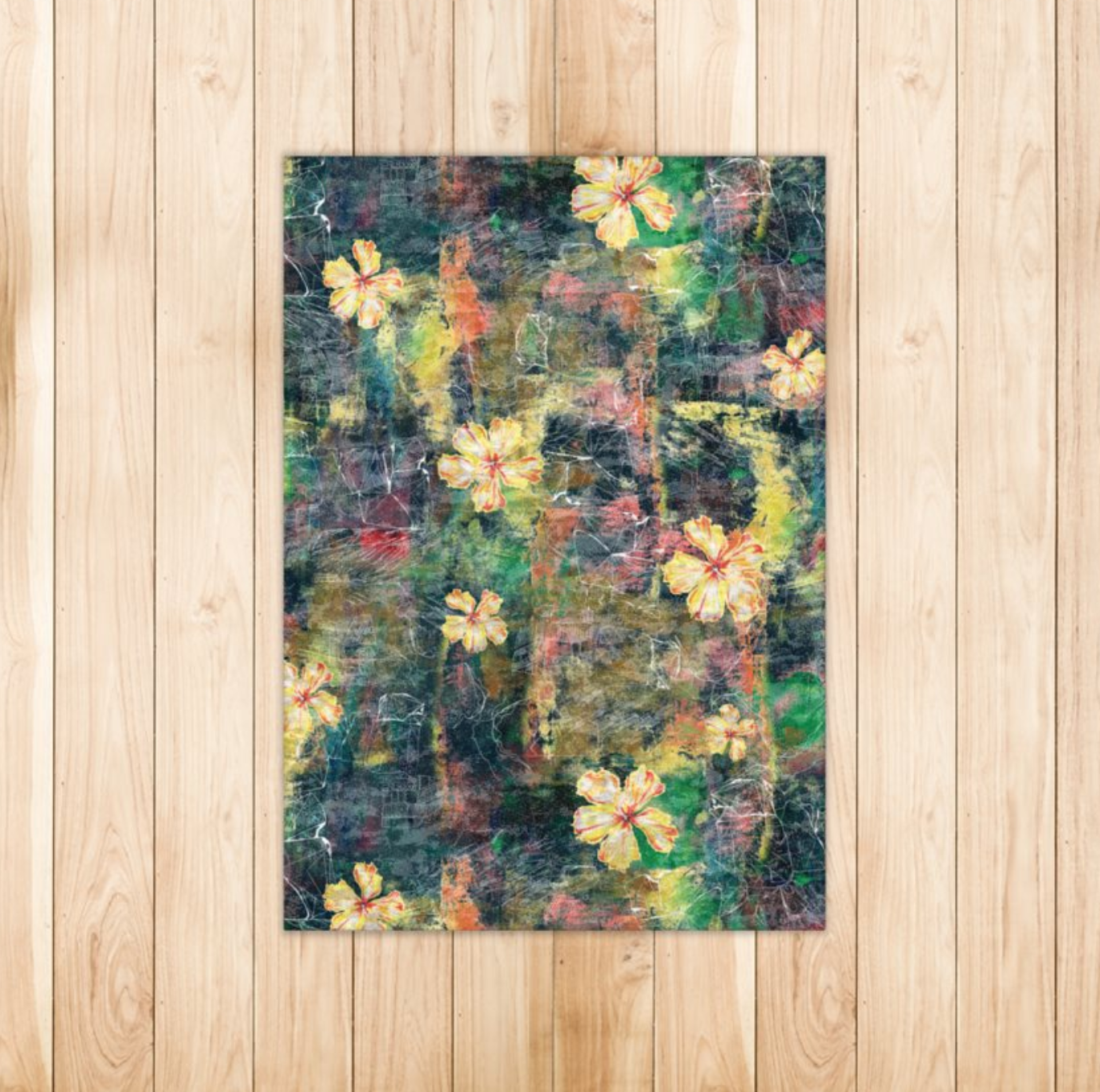 ROCK PAPER FLOWER RUG MARBLED VELVET