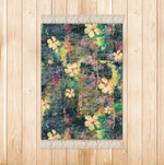 ROCK PAPER FLOWER RUG MARBLED VELVET WITH FRINGE