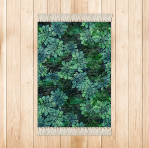 THEA RUG MARBLED VELVET WITH FRINGE