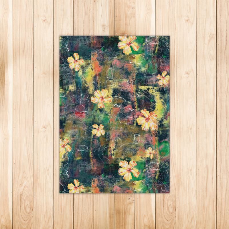 ROCK PAPER FLOWER RUG SHIMMER VELVET