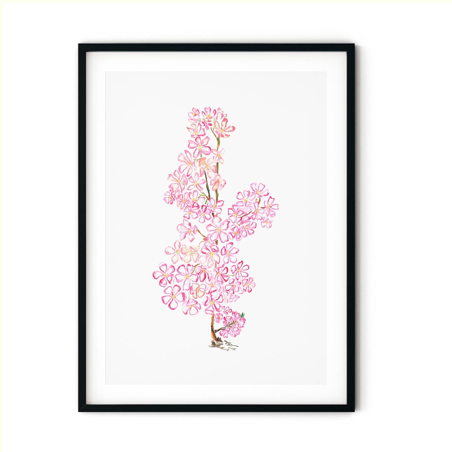 Sakura Ni painting in black frame.