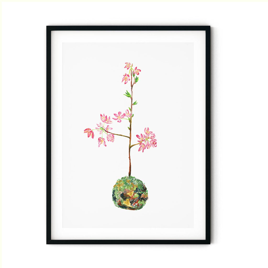 Sakura roku painting in black frame