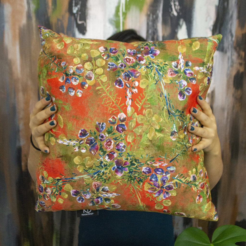HEATHER X VEGAN SUEDE CUSHION HANDMADE IN ENGLAND
