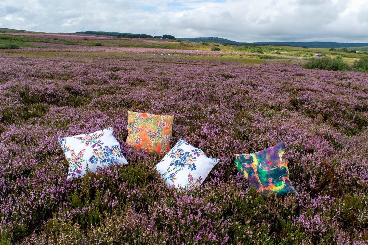 Heather X Cushion / Vegan-suede/ Handmade in the UK