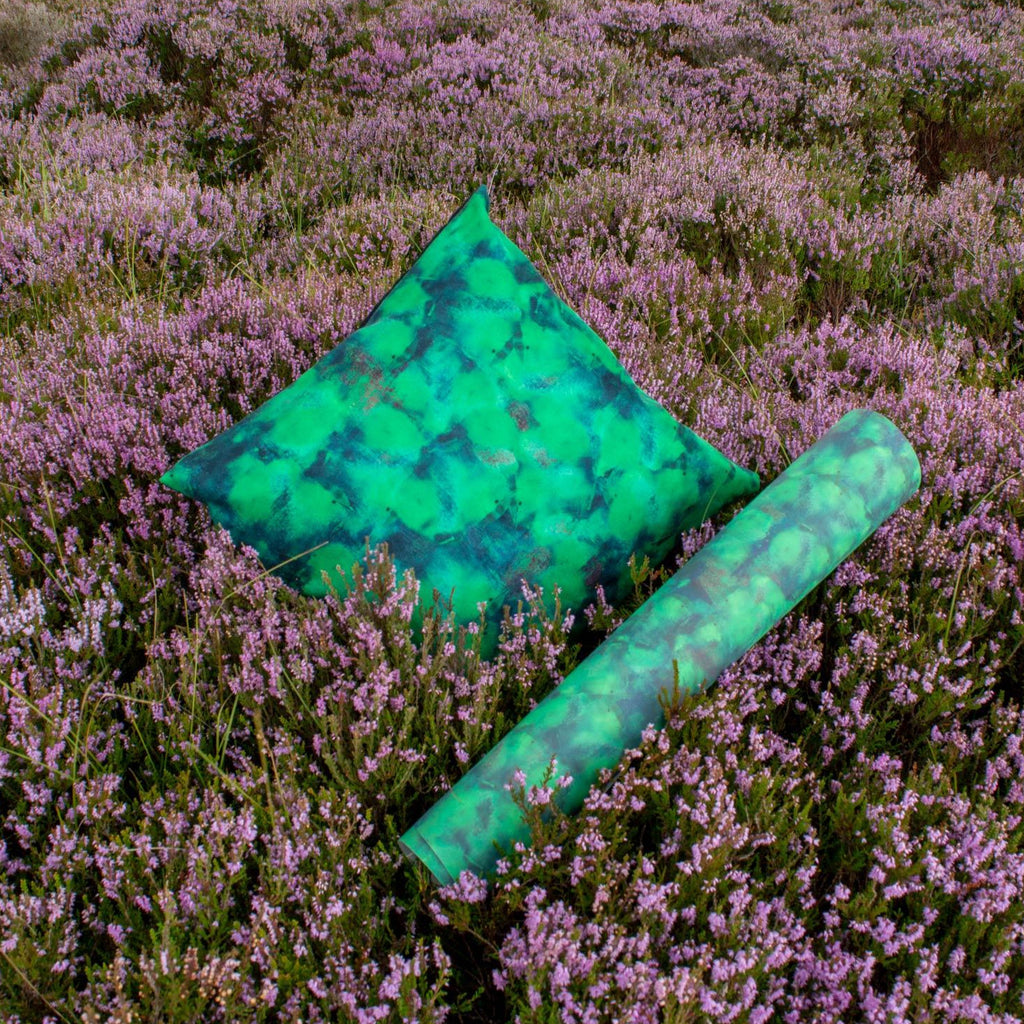 FOREST GREEN VEGAN SUEDE CUSHION HANDMADE IN THE UK