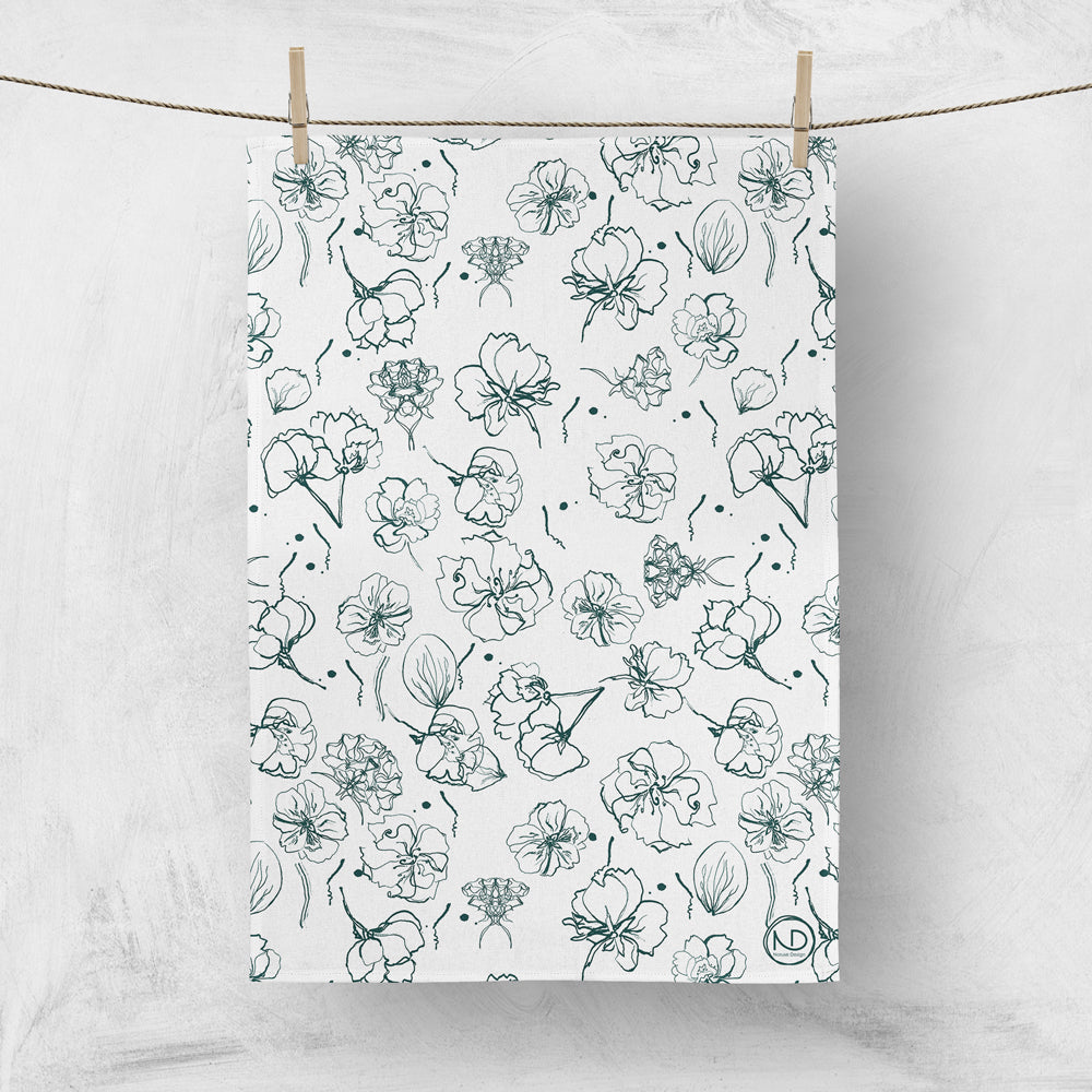 Sakura Minimal Tea Towel - 100% organic cotton