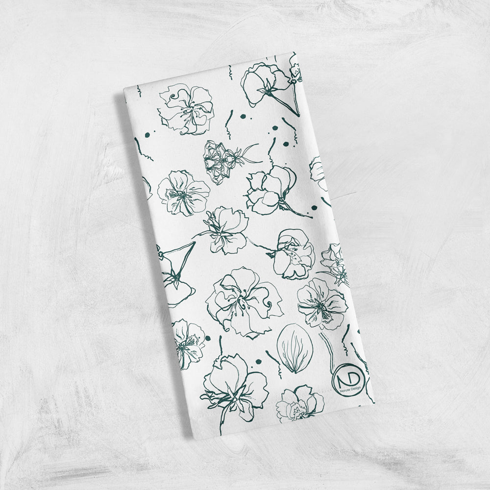Sakura Minimal Tea Towel - 100% organic cotton