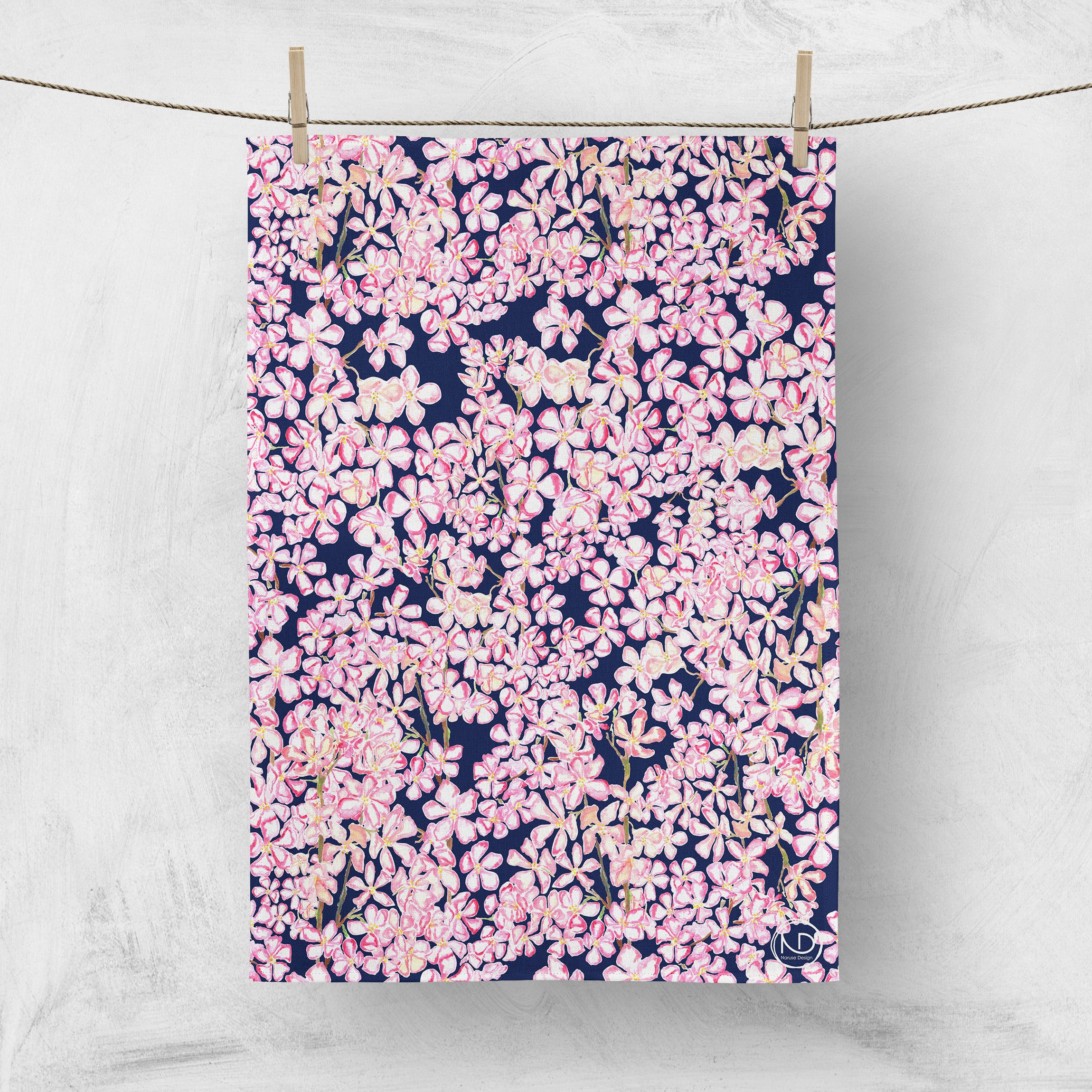 Sakura Mankai Tea Towel - 100% organic cotton