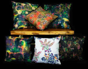 Wild Hearted Cushion / Vegan-suede/ Handmade in the UK