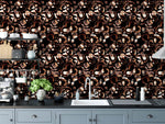 Equinox burnt sienna wallpaper in Kitchen mock up
