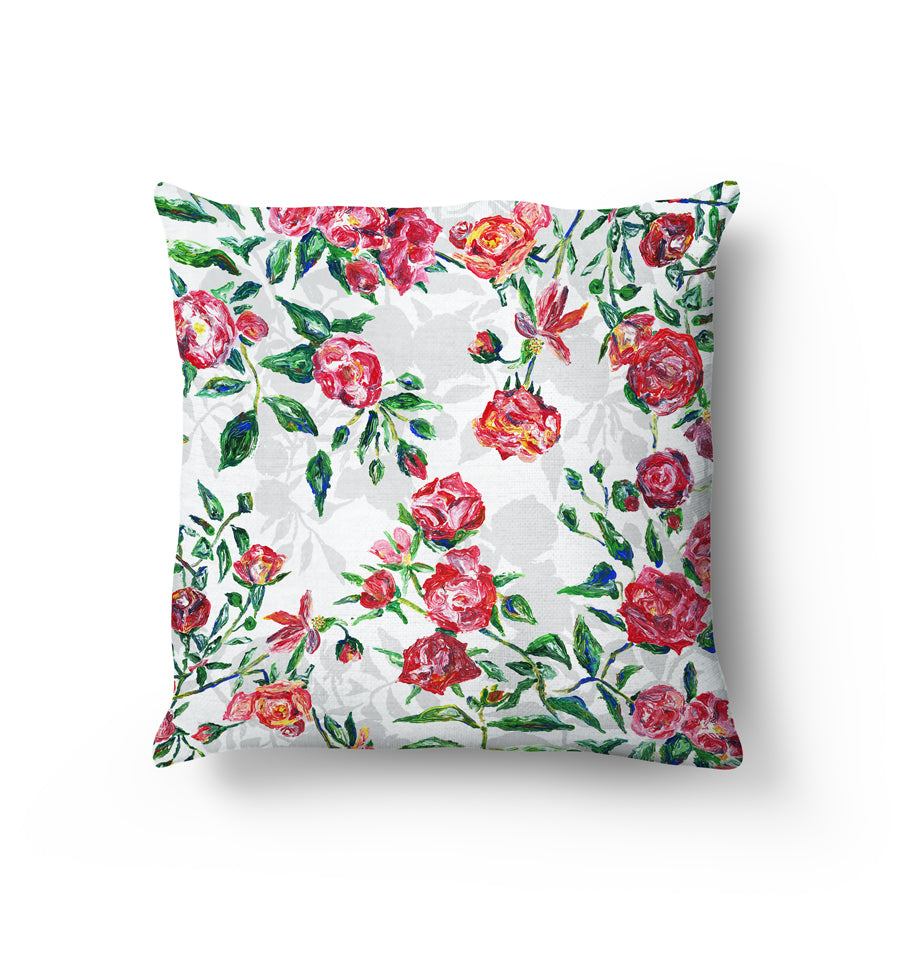 ROSE CUSHION / Vegan-suede/ Handmade in the UK