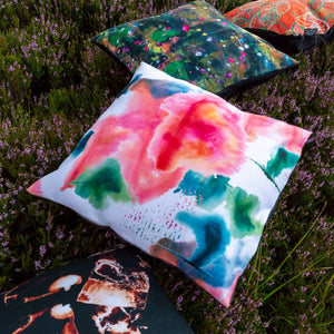 Spring Falls Cushion/ Vegan-suede/ Handmade in the UK