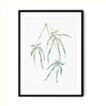 Japanese Willow painting san in black frame