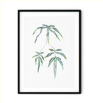 Japanese willow painting ichi in black frame